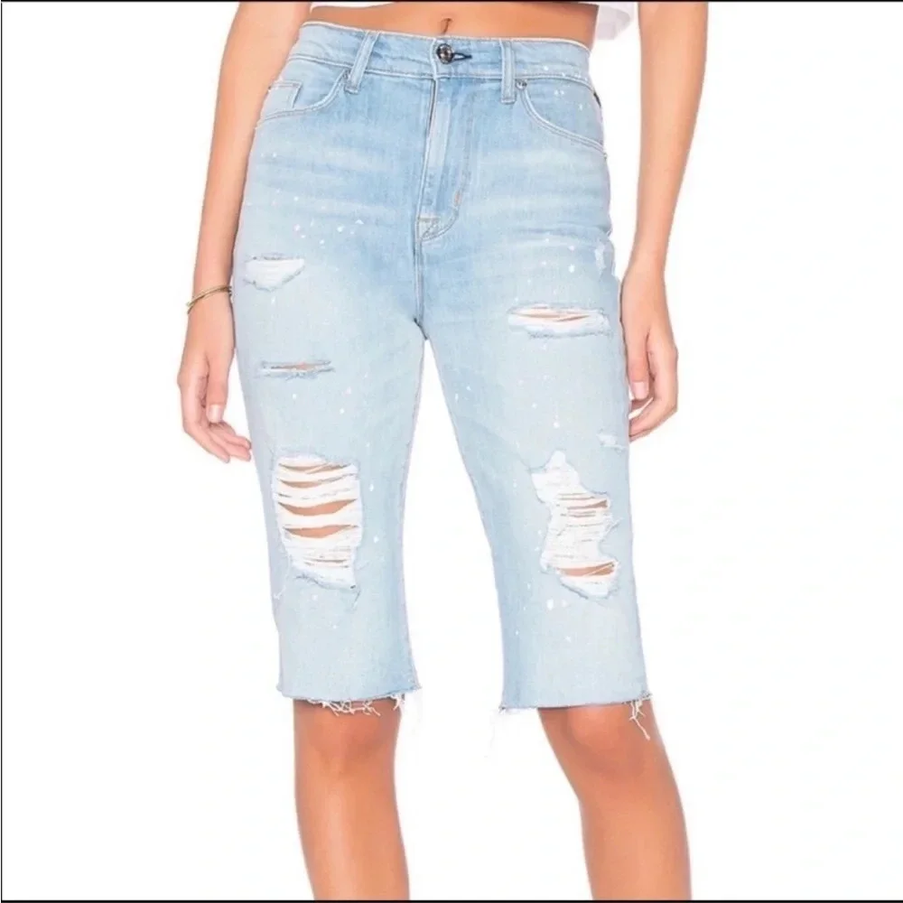 Hudson Zoeey High Rise Cut Off Boyfriend Jeans